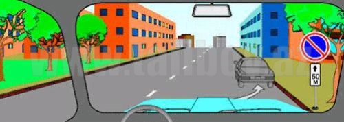 Göstərilən yerdə avtomobilin durmasına icazə verilir?